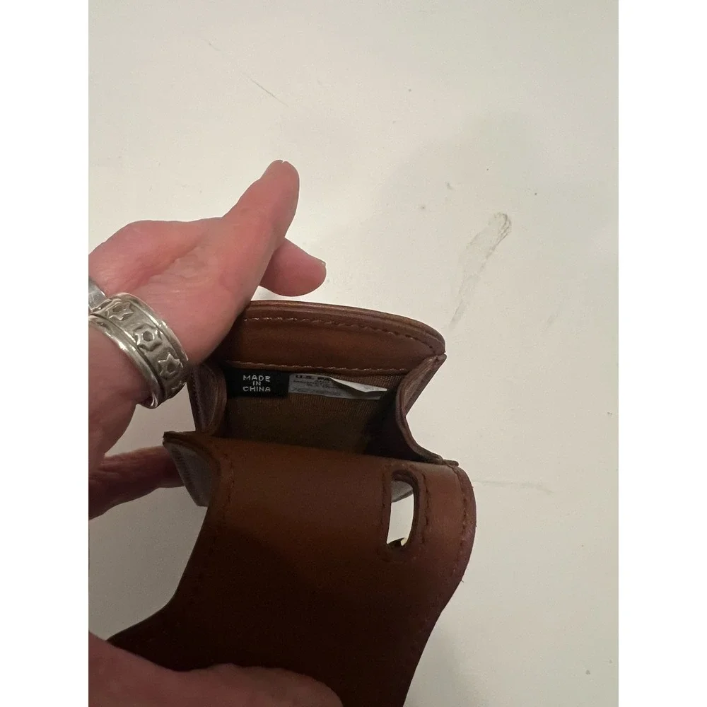 Vintage Tan Leather Coach Flip Phone Belt Carry Case Wristlet NWT